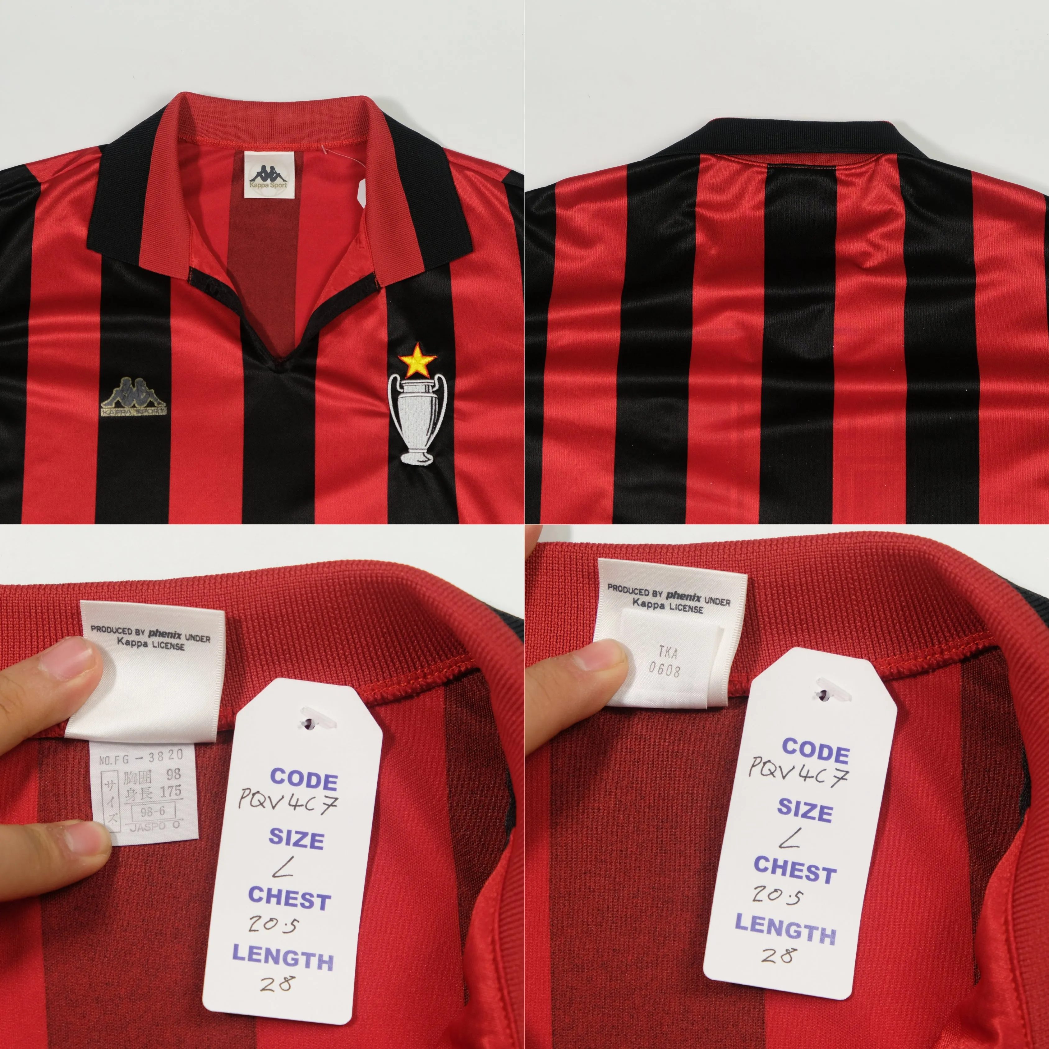 1989/90 AC Milan Home Intercontinental Cup Shirt Kappa (L)