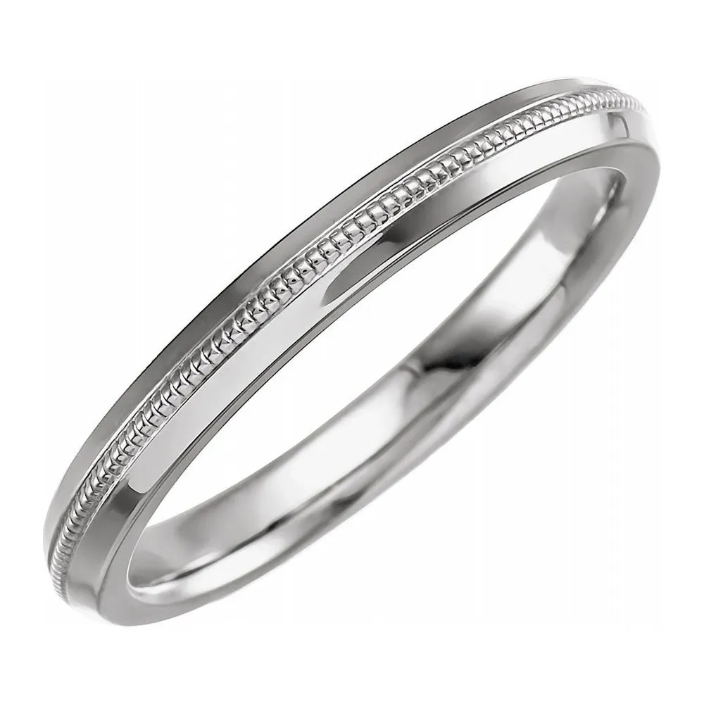 2.5mm 10K White Gold Knife Edge Standard Fit Band