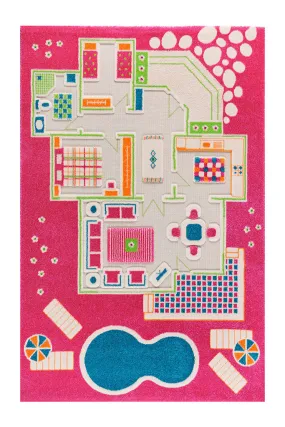 3D Play Rug - Playhouse Pink (Large)