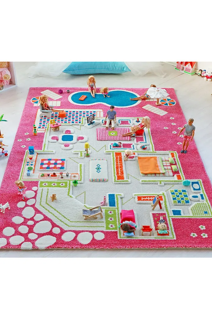 3D Play Rug - Playhouse Pink (Large)