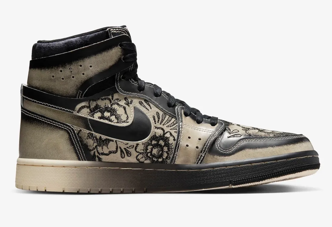 Air Jordan 1 High Zoom Air CMFT 2 Dia De Muertos Black Pale Ivory FQ8155-010