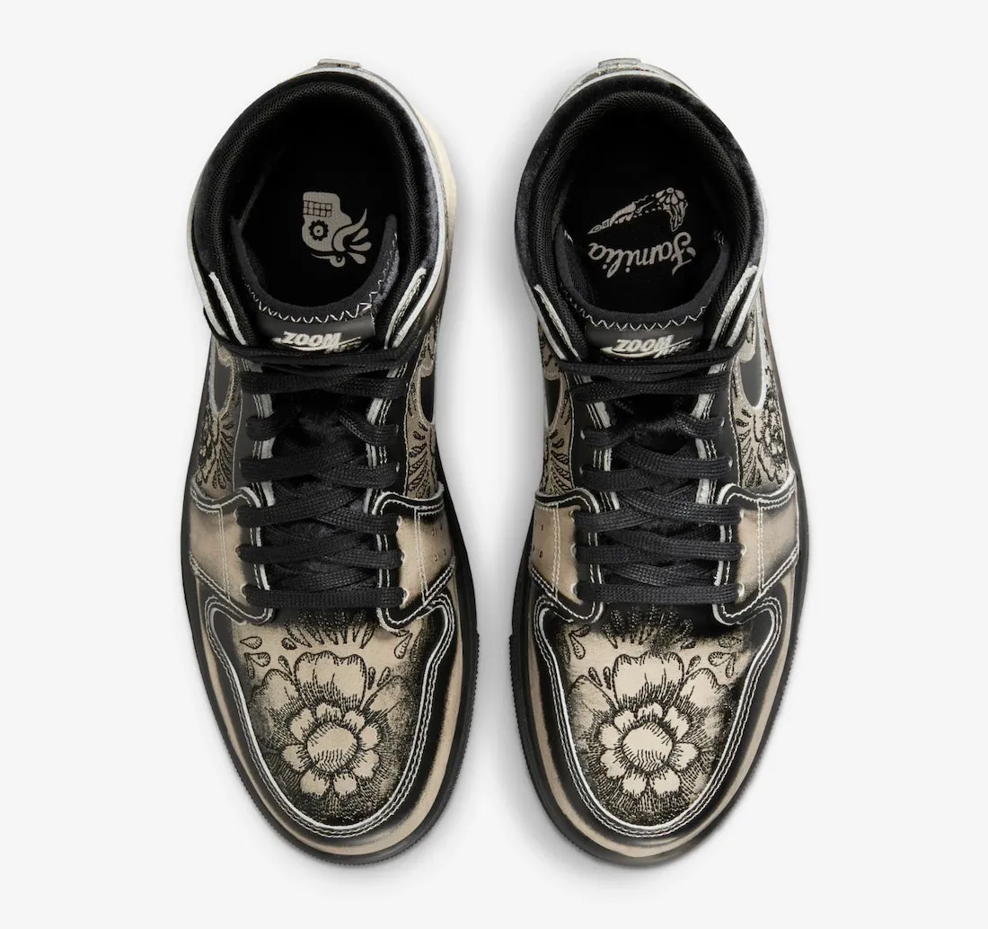 Air Jordan 1 High Zoom Air CMFT 2 Dia De Muertos Black Pale Ivory FQ8155-010