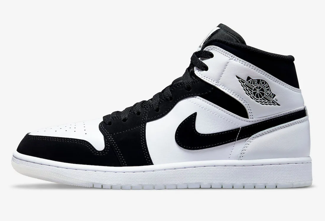 Air Jordan 1 Mid Diamond Shorts White Black DH6933-100