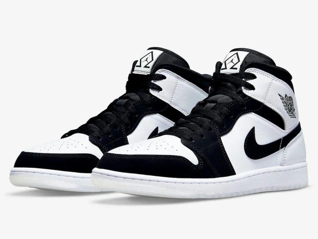 Air Jordan 1 Mid Diamond Shorts White Black DH6933-100