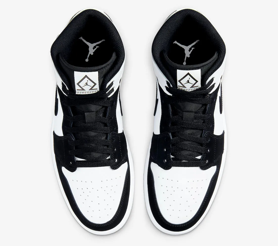 Air Jordan 1 Mid Diamond Shorts White Black DH6933-100