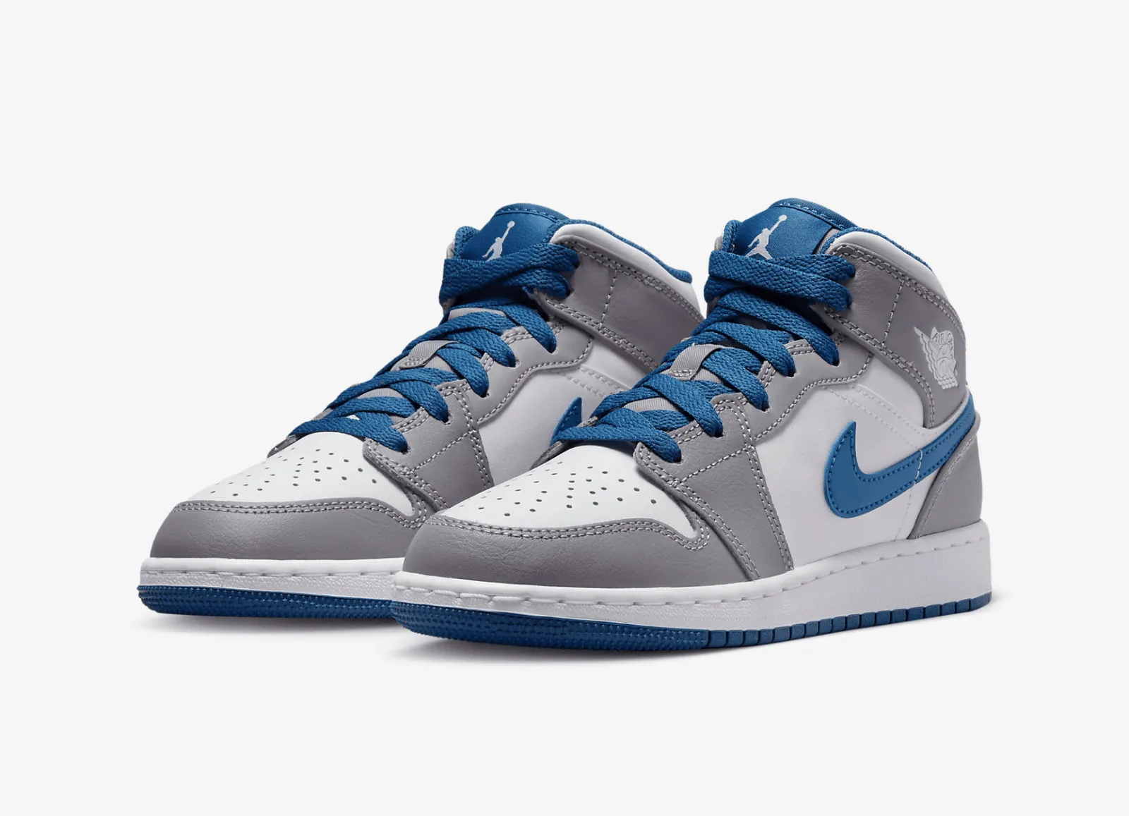 Air Jordan 1 Mid GS True Blue Cement Grey White DQ8423-014