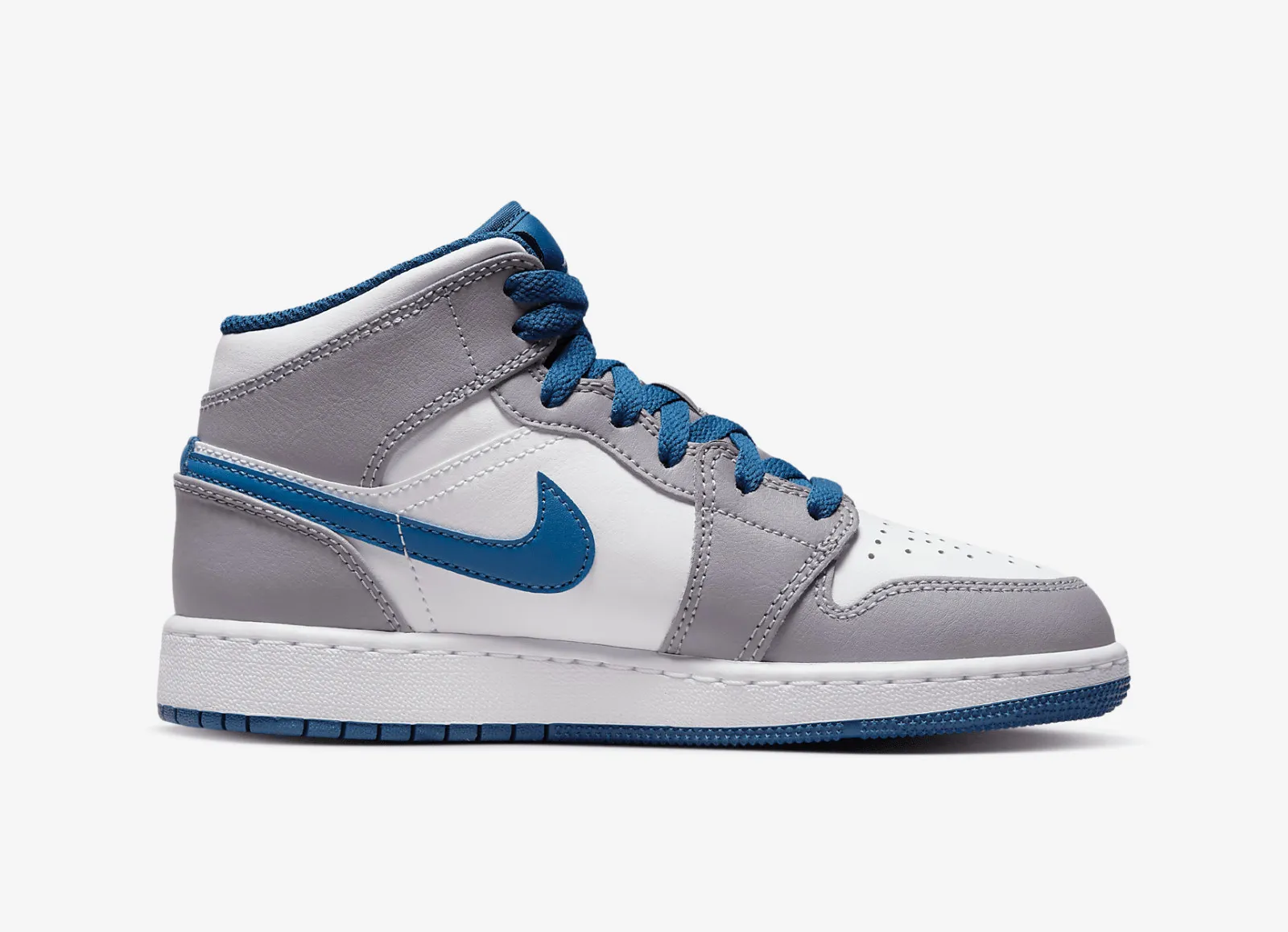 Air Jordan 1 Mid GS True Blue Cement Grey White DQ8423-014