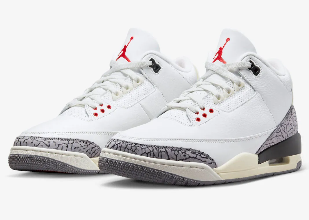 Air Jordan 3 Retro Summit White Cement Reimagined Fire Red Black DN3707-100