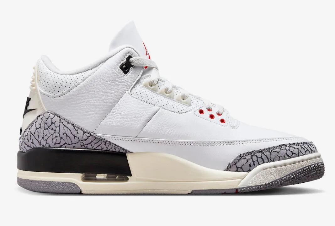 Air Jordan 3 Retro Summit White Cement Reimagined Fire Red Black DN3707-100