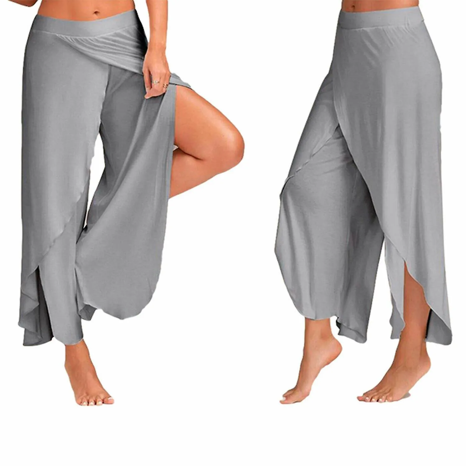 Aquarius Super Soft Modal Spandex Yoga Pilates Pants, Grey XL