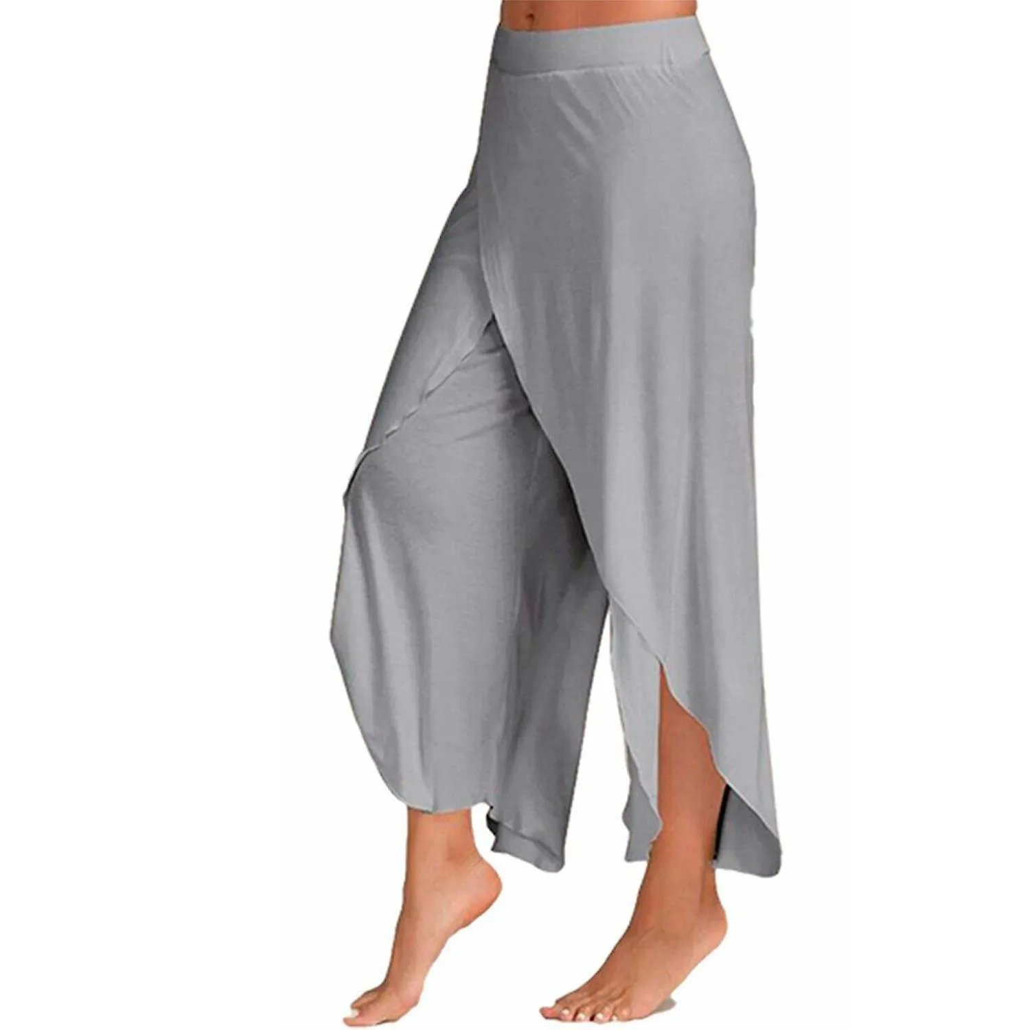 Aquarius Super Soft Modal Spandex Yoga Pilates Pants, Grey XL