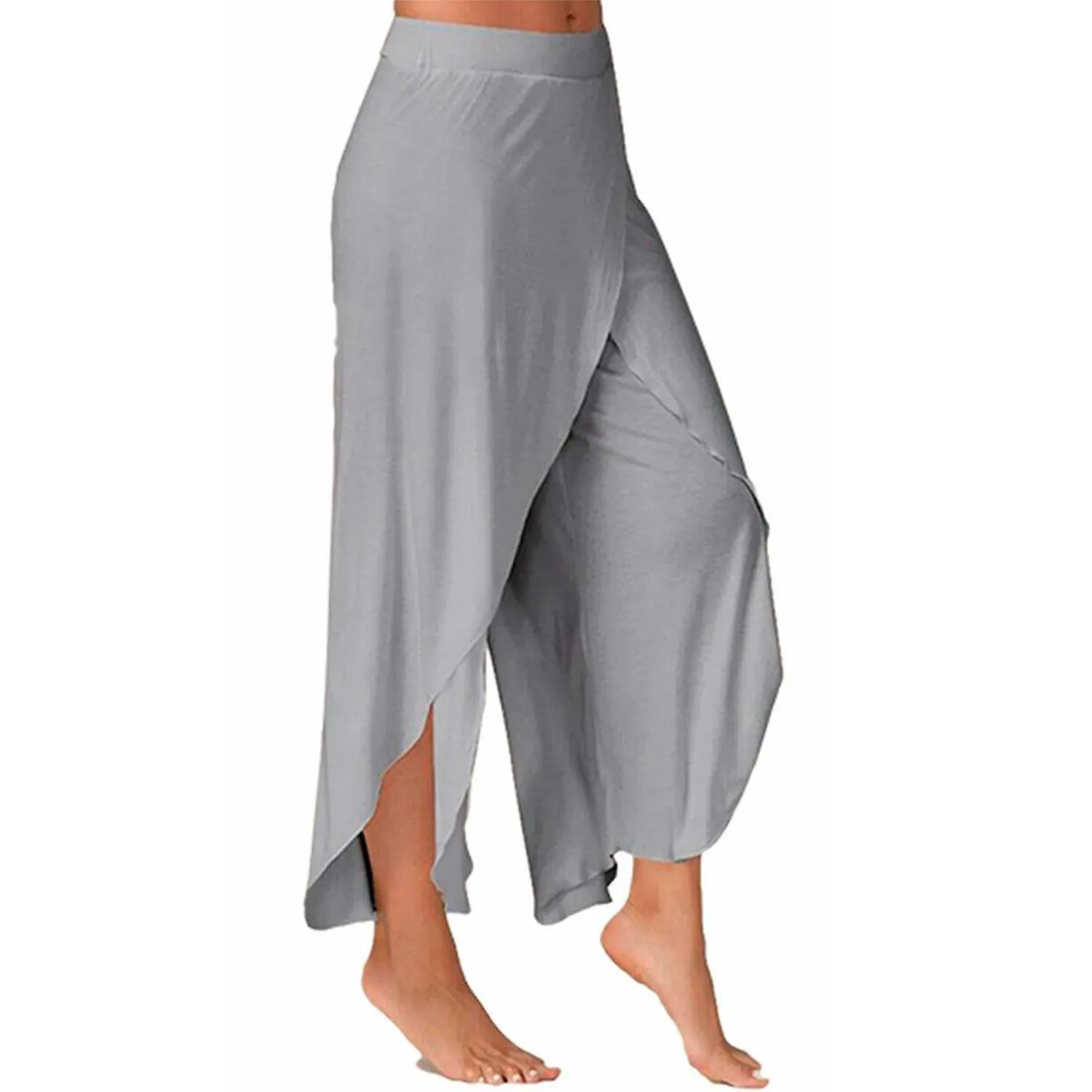 Aquarius Super Soft Modal Spandex Yoga Pilates Pants, Grey XL