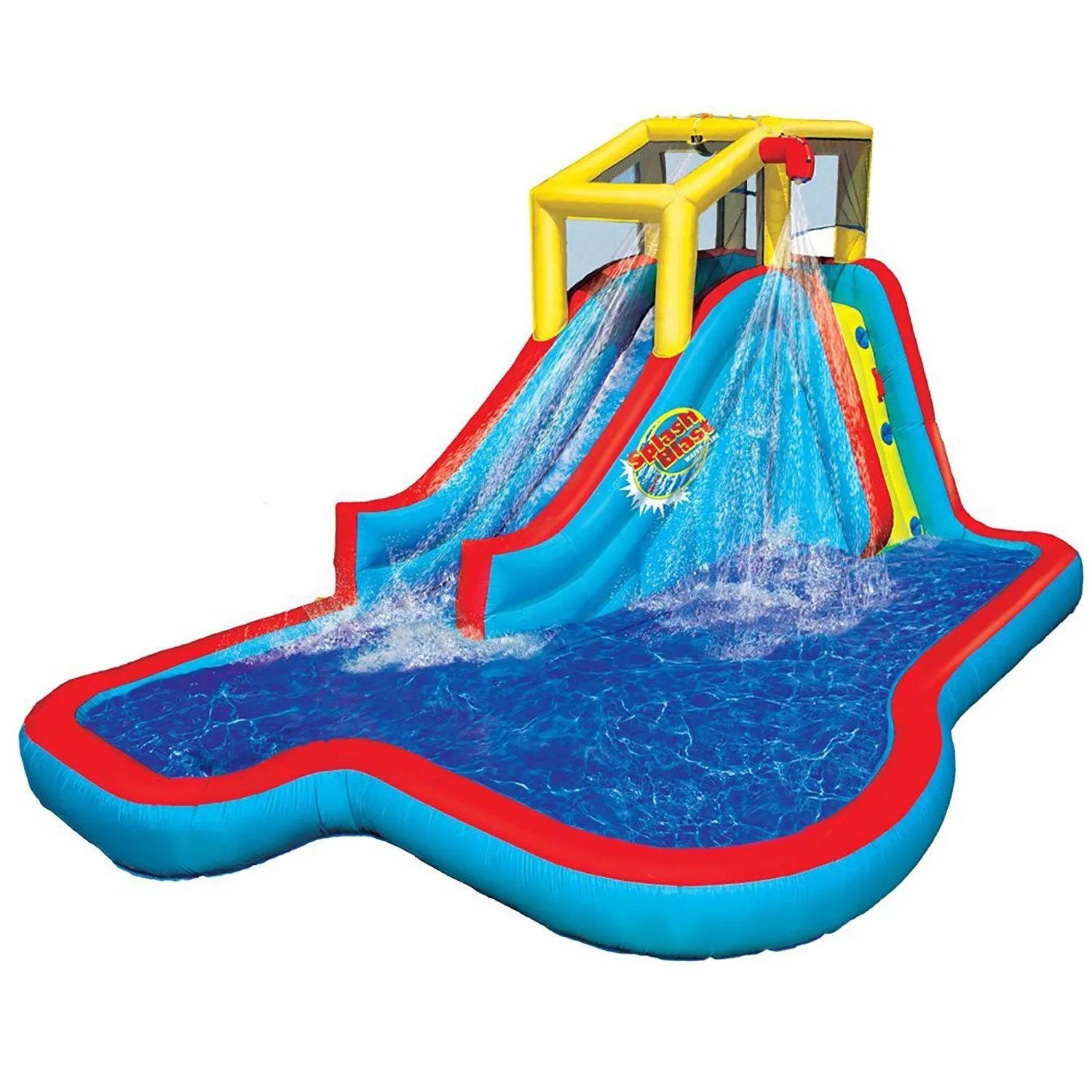 Banzai Slide N Soak Splash Park Inflatable Outdoor Kids Play Center (2 Pack)