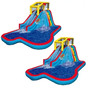 Banzai Slide N Soak Splash Park Inflatable Outdoor Kids Play Center (2 Pack)