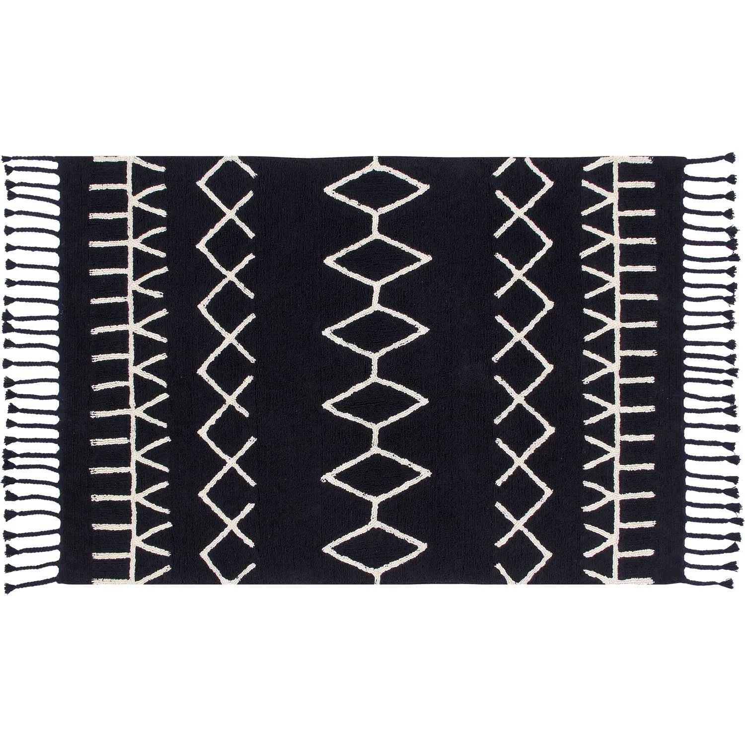 Bereber Washable Rug - Black