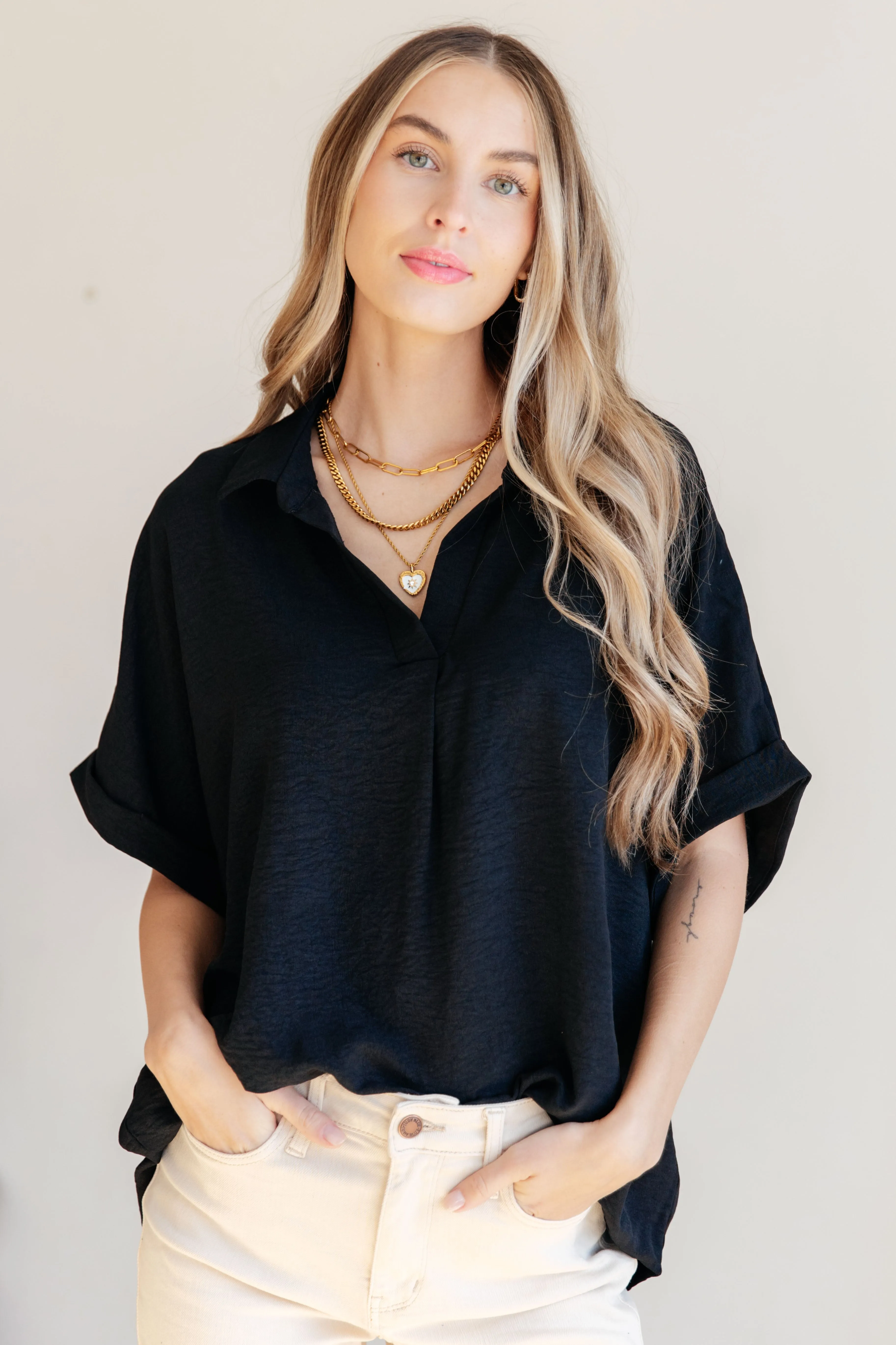 Black Dolman Sleeve Top