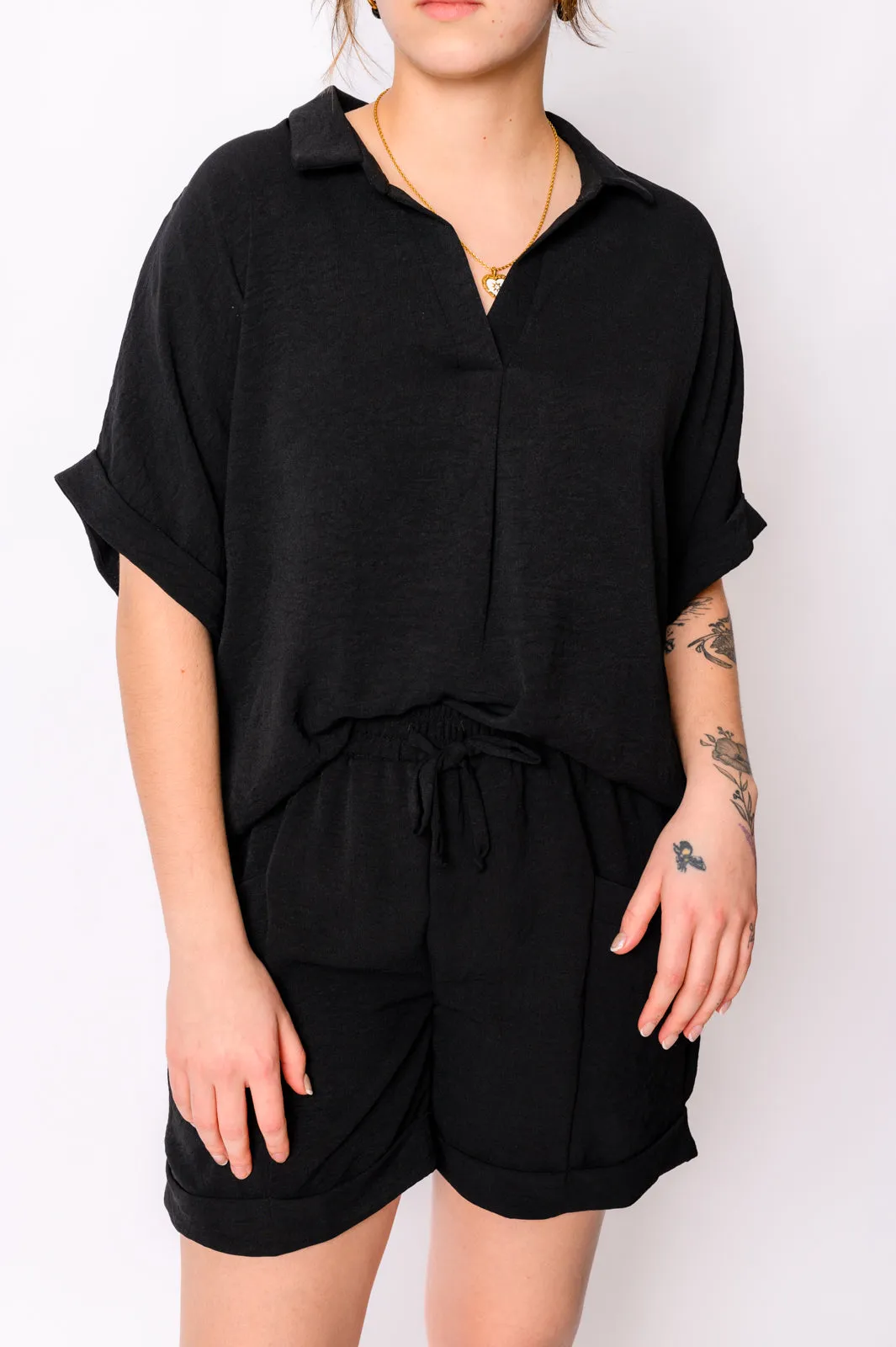 Black Dolman Sleeve Top