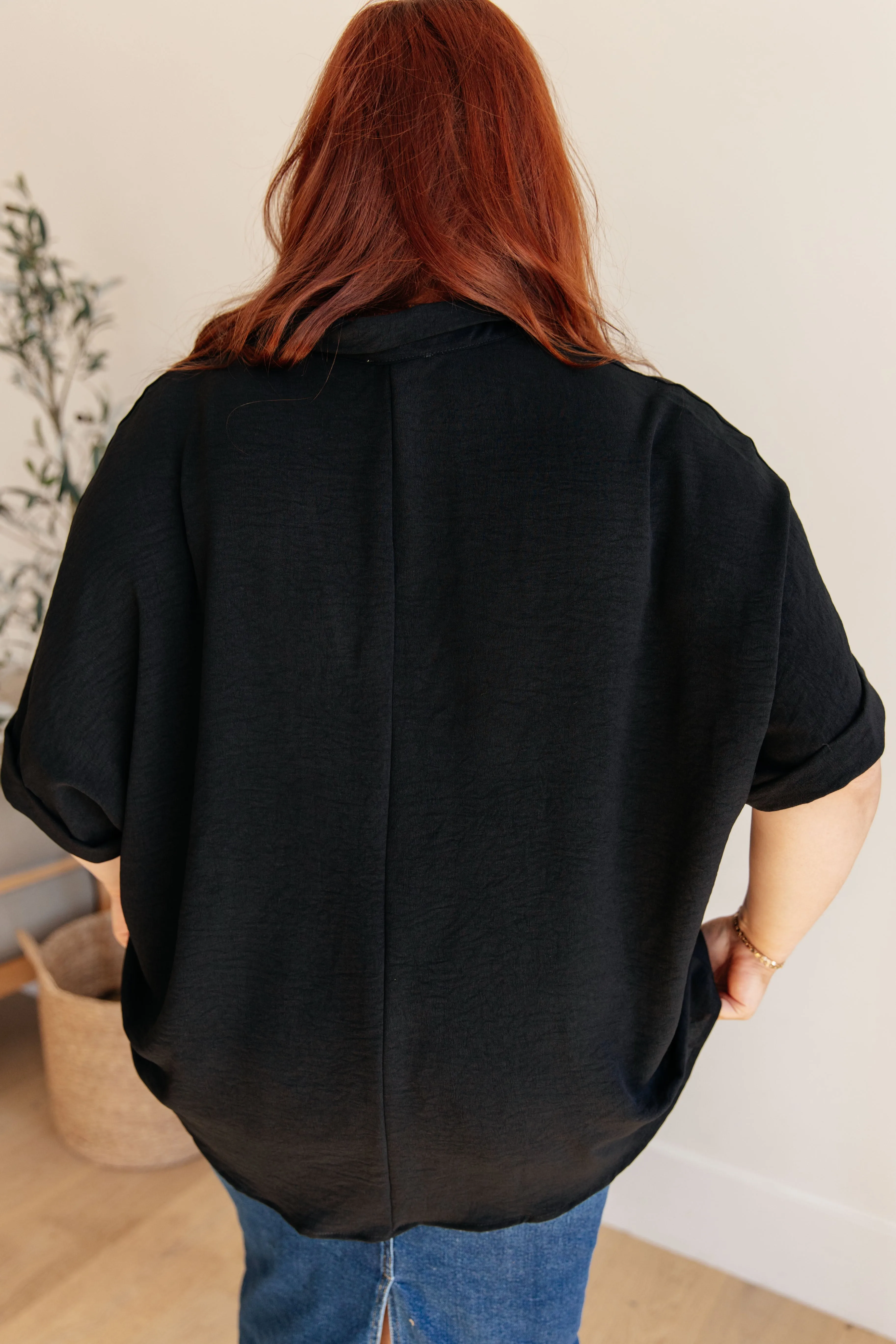 Black Dolman Sleeve Top