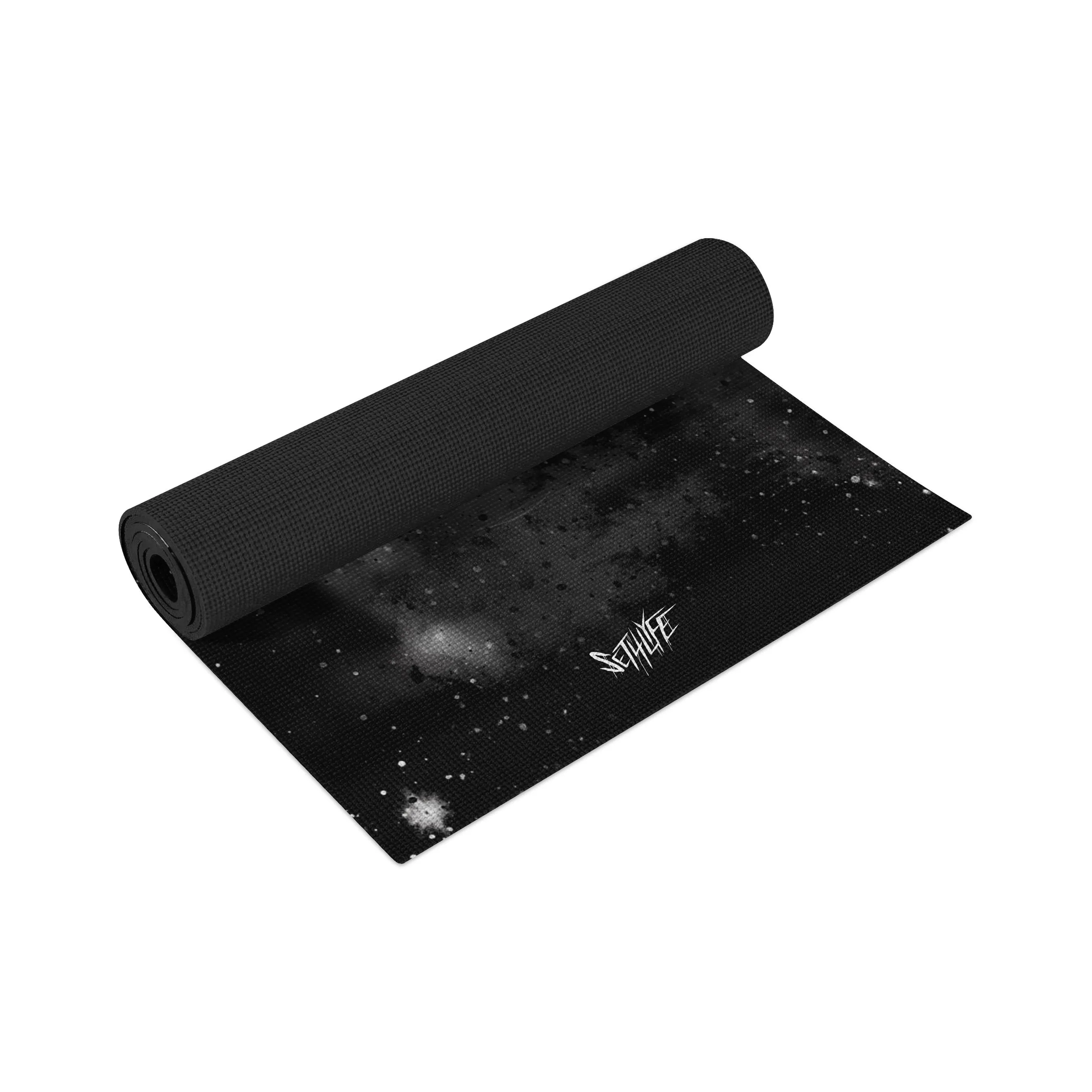 BLACK SPACE METATRONS CUBE YOGA MAT