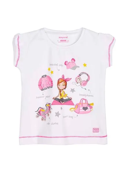 camiseta mayoral yoga blanco para niña