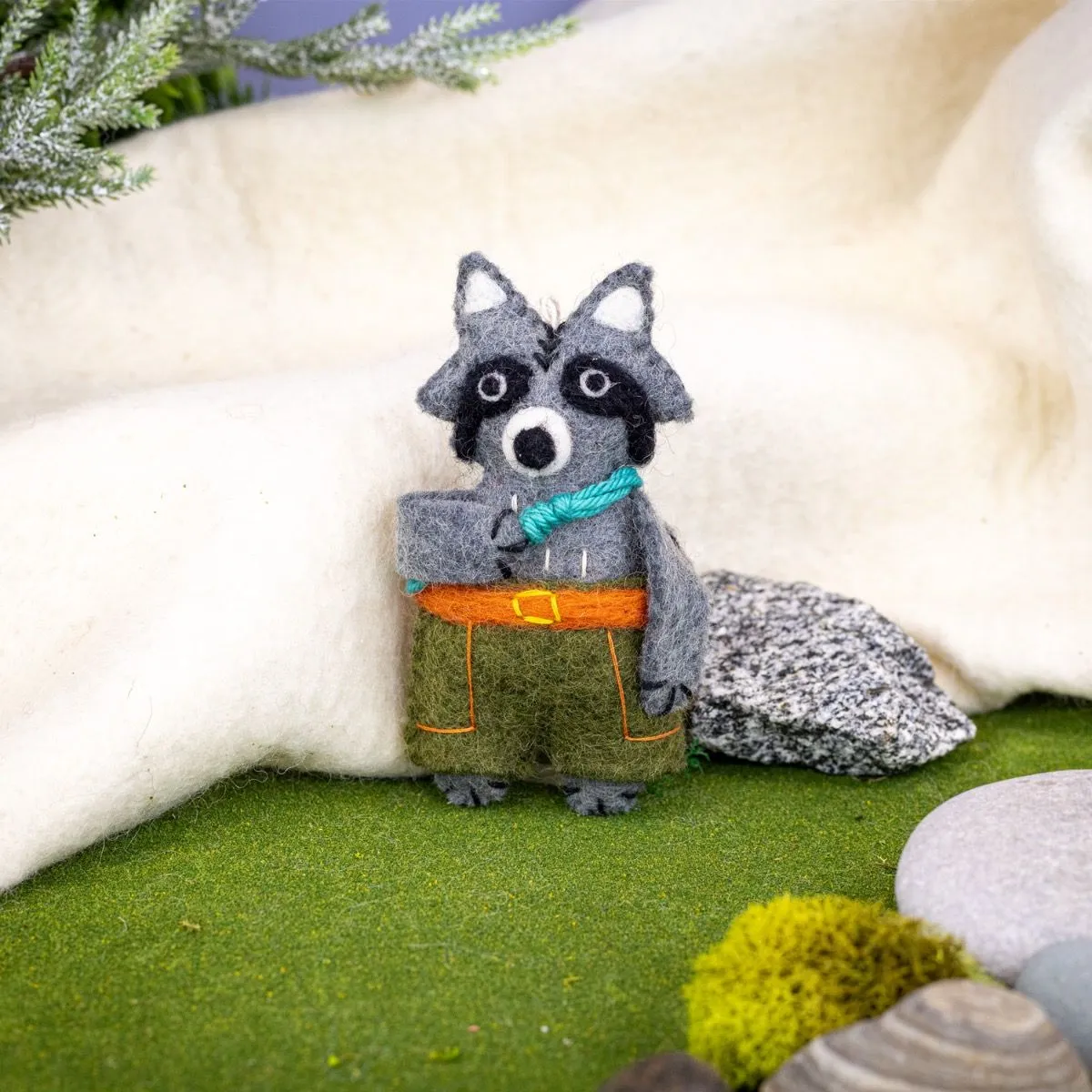 Camp Raccoon Felt Ornament