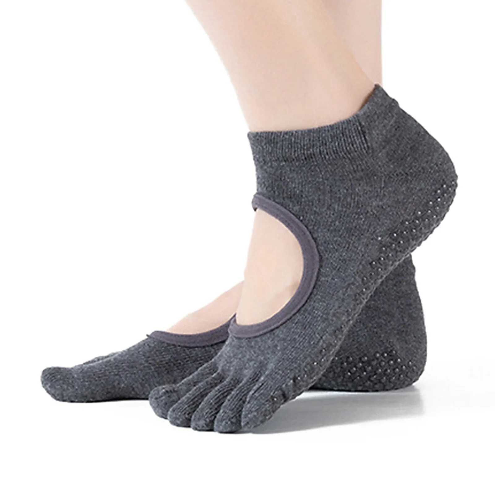 Cotton Yoga Socks for Women - Breathable, Sweat Absorbing, Backless, Open Toe