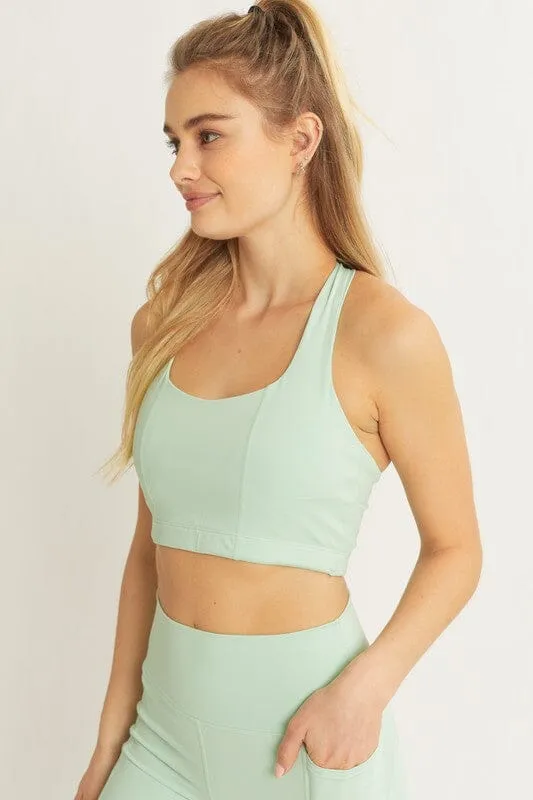 Crop Halter Top with Back Detail - Activewear