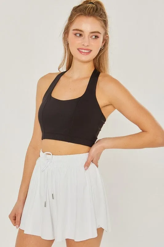 Crop Halter Top with Back Detail - Activewear