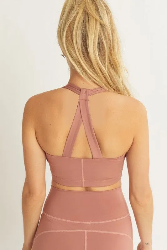 Crop Halter Top with Back Detail - Activewear