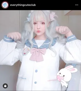 Cute and fashionable plus size snow white rabbit JK uniform style