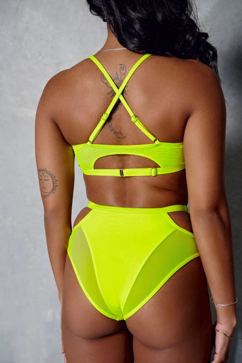 CXIX High Waisted Bottoms - Neon Yellow