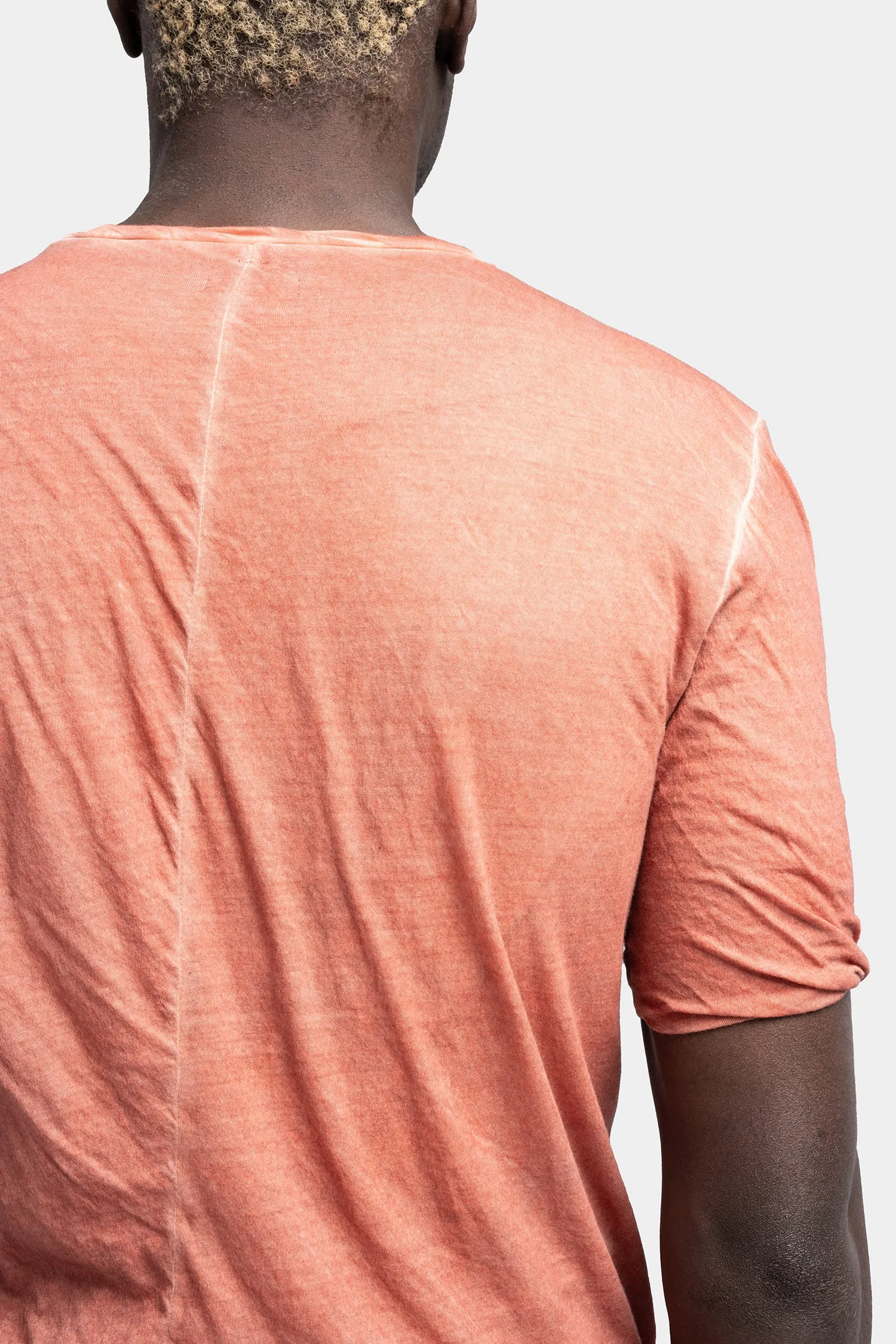 Double layer lightweight cotton tee, Orange Resin