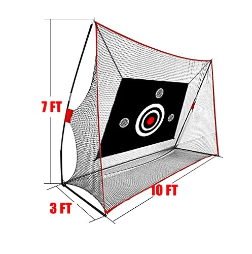 Golf Hitting Net Bundle - 10 Foot Net with 25x25 Hitting Golf Mat