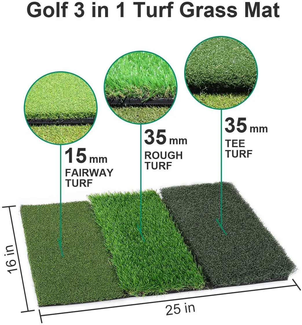 Golf Practice Net with Tri Turf Hitting Mat - Golf Driving Net & Mat