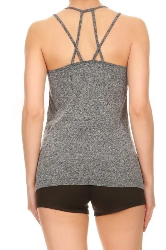 Grey Activewear Tank, Scoop Neck, Fitness Tank, Workout Tank, Athletic Tank, Grey Tank Top