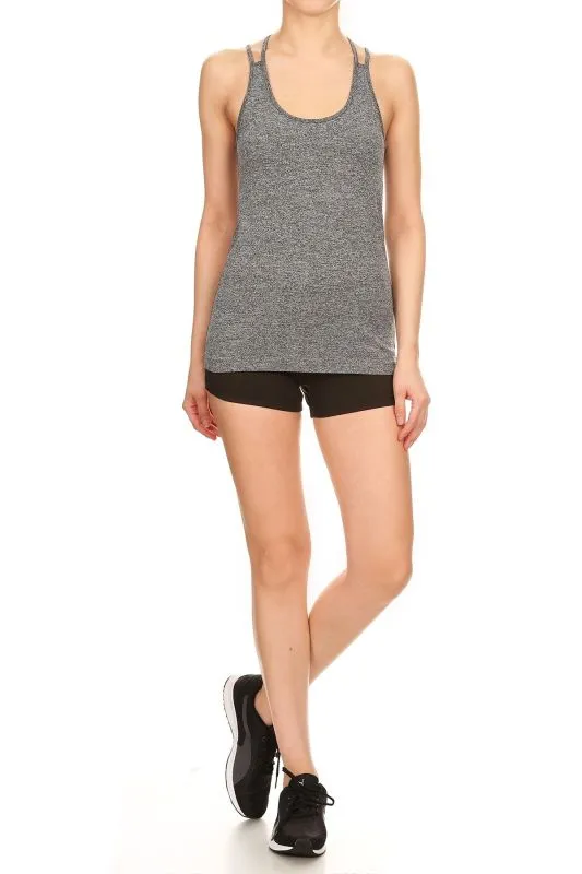 Grey Activewear Tank, Scoop Neck, Fitness Tank, Workout Tank, Athletic Tank, Grey Tank Top