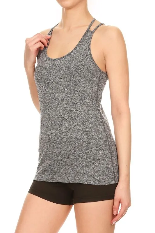 Grey Activewear Tank, Scoop Neck, Fitness Tank, Workout Tank, Athletic Tank, Grey Tank Top