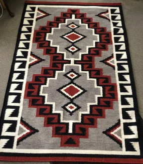 Handwoven Wool Rug inspired by an original Navajo Rug design from the early 1900's  #2118