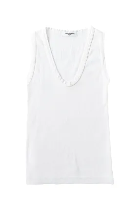 Jordan Ribbed Tank in White