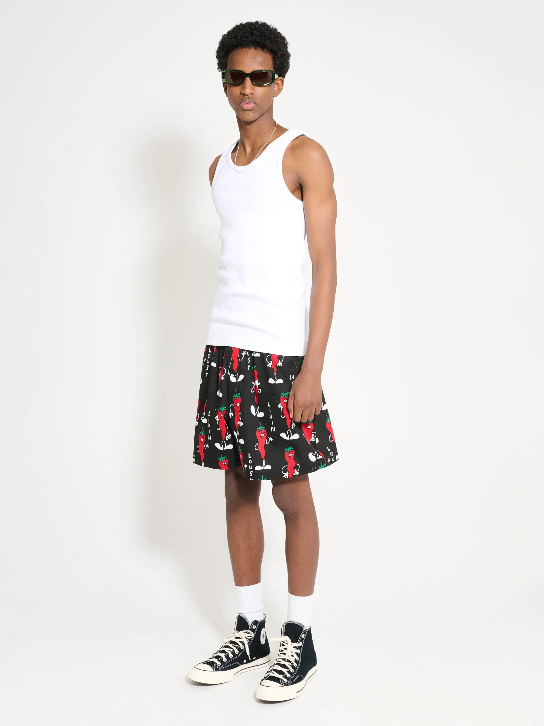 Junya Watanabe MAN x Lousy Livin Printed Boxer Shorts Black / Yellow