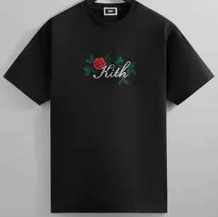 Kith Script Needlepoint Tee Black