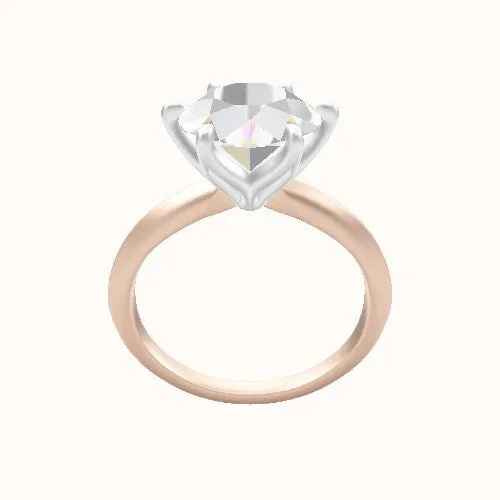 Knife Edge Engagement Ring With Petal Six Prong Head