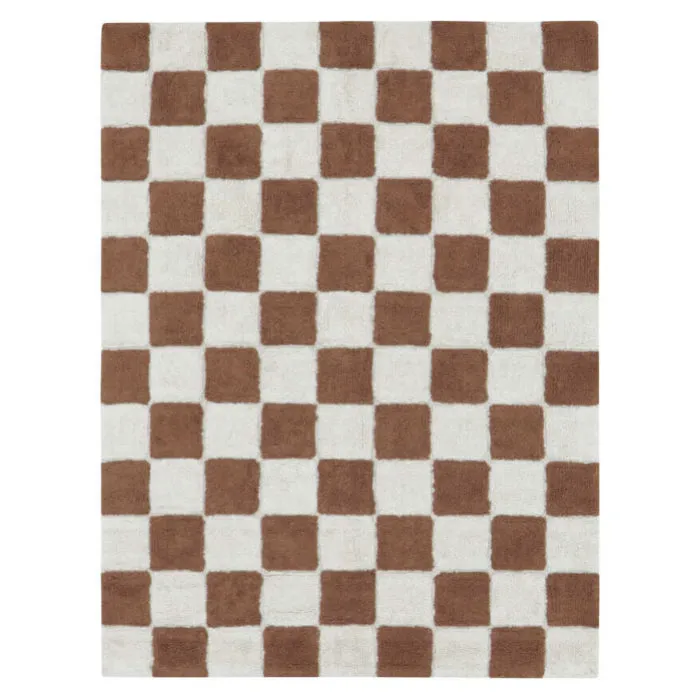 Lorena Canals Chef Kitchen Tiles Washable Rug Toffee Brown