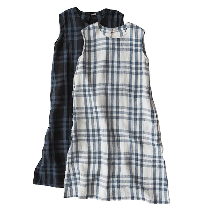 Makié Woman Claudia Sleeveless Dress Blue Plaid