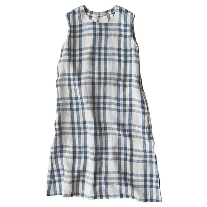 Makié Woman Claudia Sleeveless Dress Blue Plaid