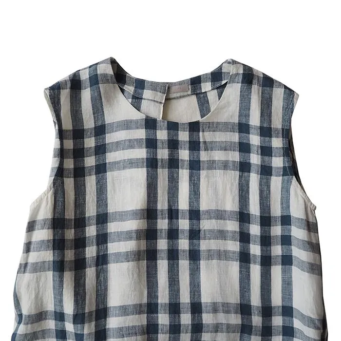 Makié Woman Claudia Sleeveless Dress Blue Plaid