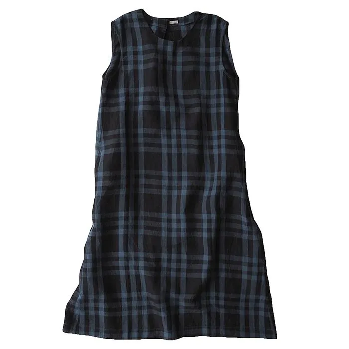 Makié Woman Claudia Sleeveless Dress Blue Plaid