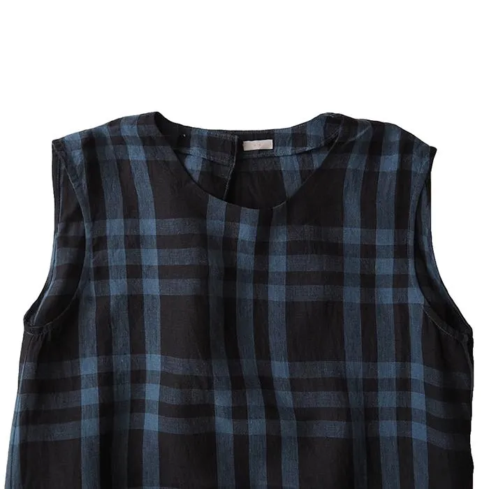 Makié Woman Claudia Sleeveless Dress Blue Plaid