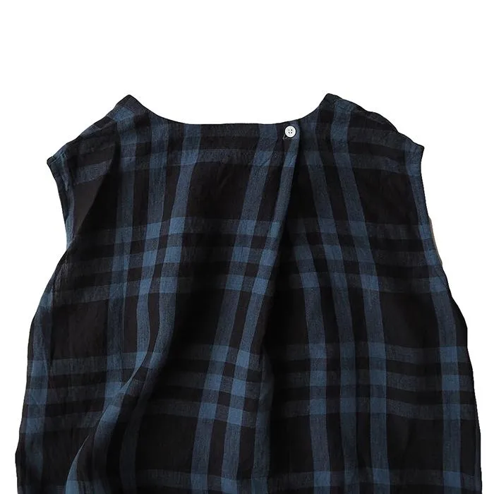 Makié Woman Claudia Sleeveless Dress Blue Plaid