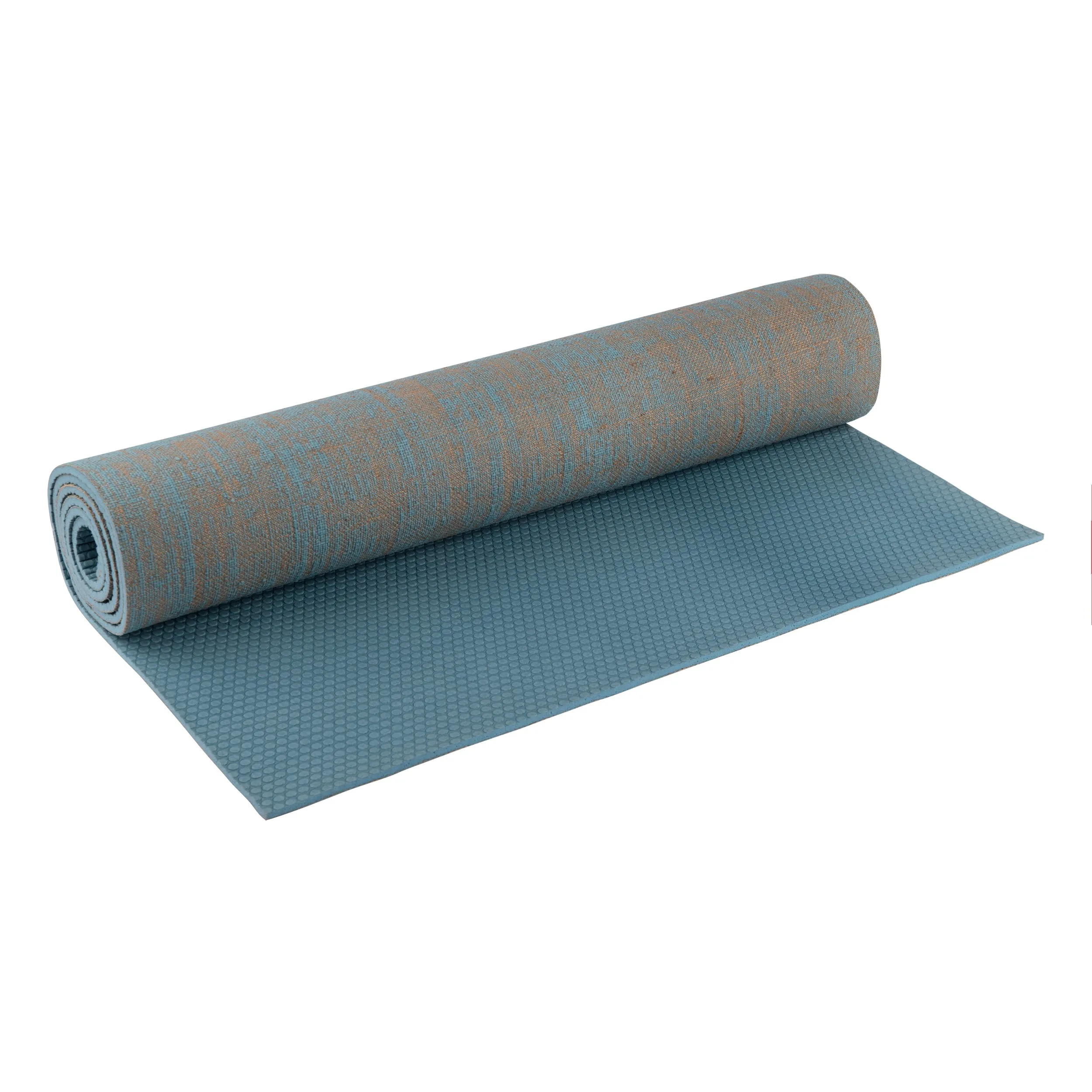 Mat Yoga PVC Jute Blu Fit Azul